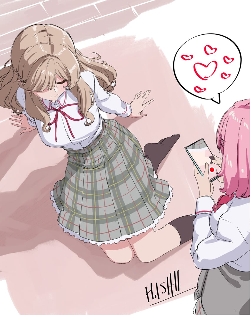 amaori renako and sena ajisai (watashi ga koibito ni nareru wake naijan murimuri!) drawn by ishii_hisao