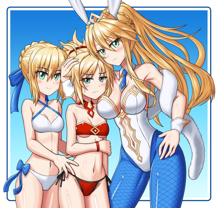 artoria pendragon and mordred (fate and 1 more) drawn by els_(ljhlee12)