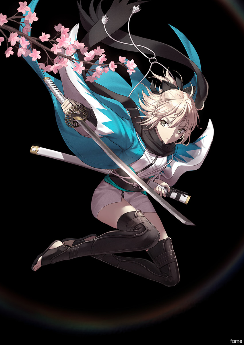 okita souji (fate and 2 more) drawn by famepeera