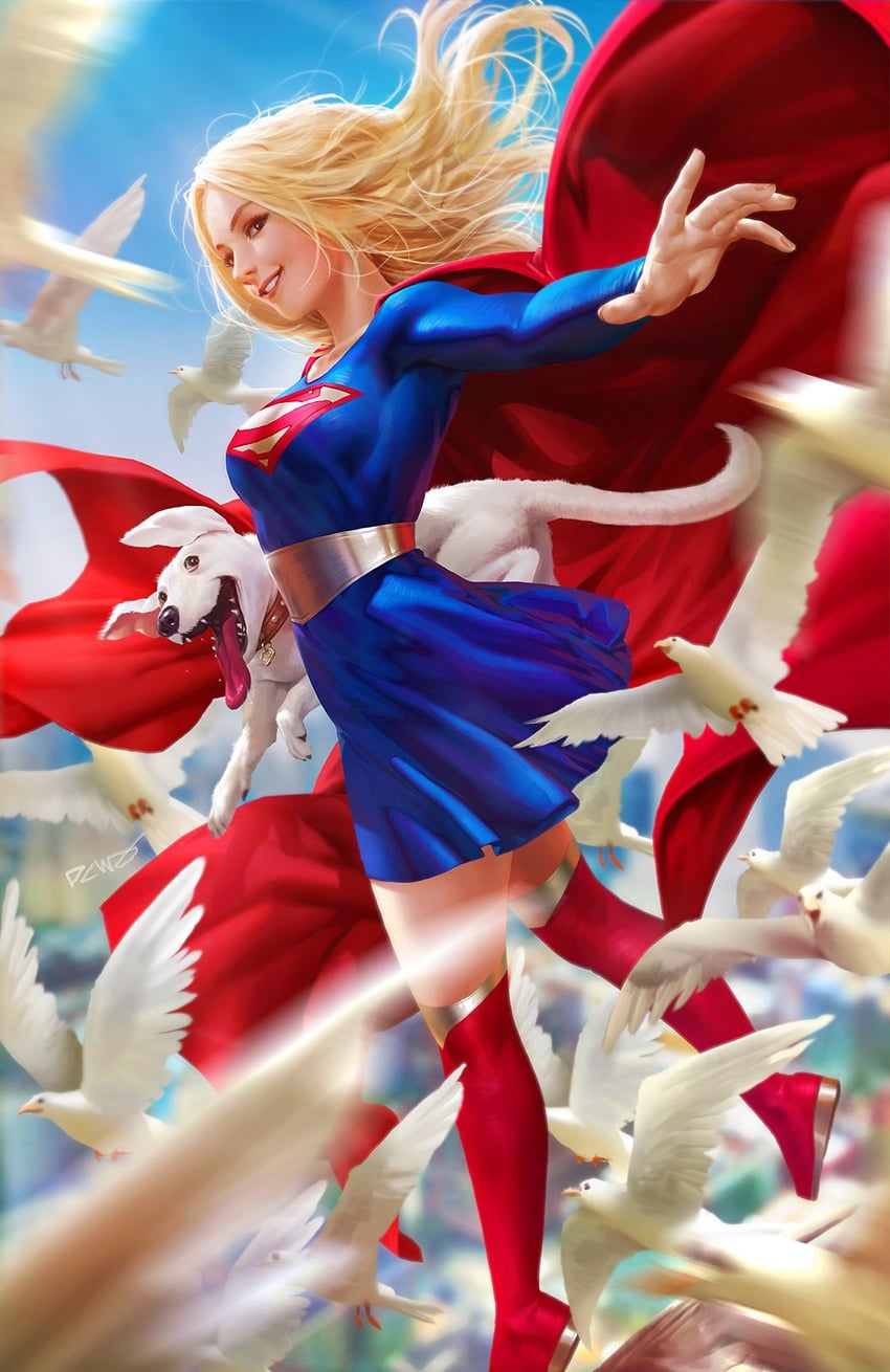 supergirl and krypto the superdog (dc comics and 1 more) drawn by dcwj