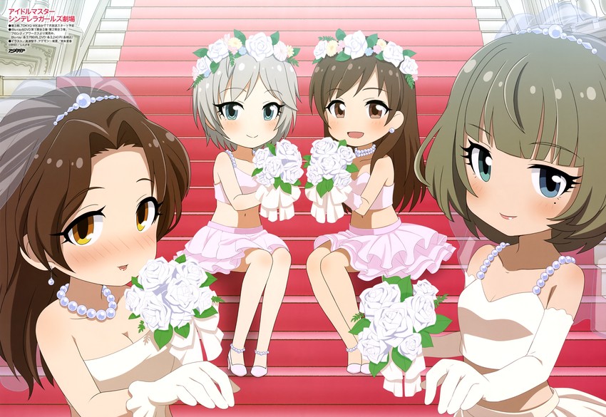 takagaki kaede, nitta minami, anastasia, and kawashima mizuki (idolmaster and 3 more) drawn by agemono and takatsu_tomoko