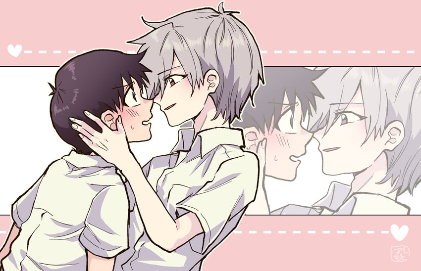 ikari shinji and nagisa kaworu (neon genesis evangelion) drawn by hashimo99187365