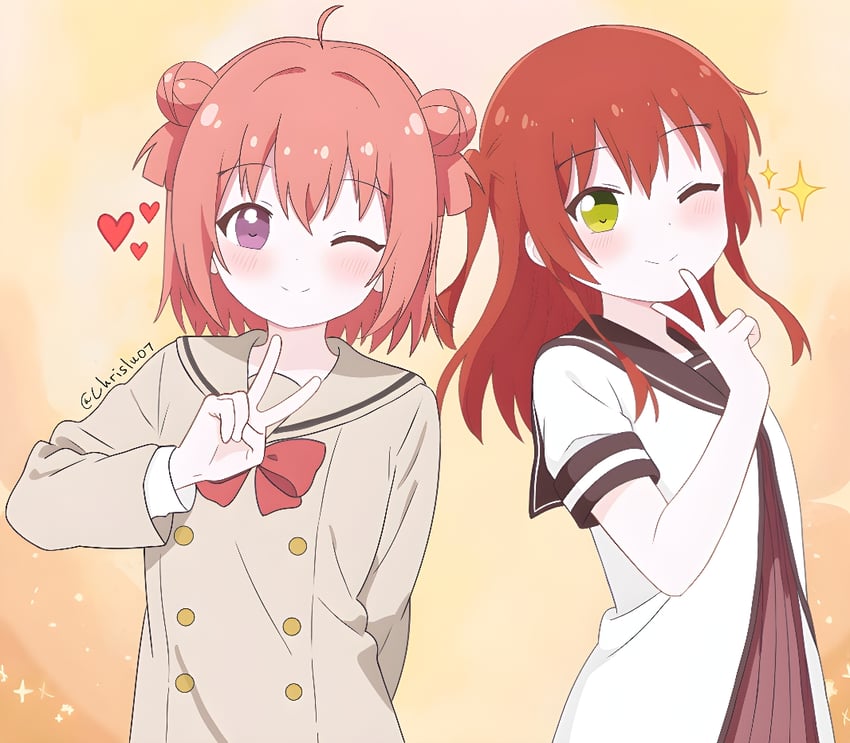 kita ikuyo and akaza akari (bocchi the rock! and 1 more) drawn by chrislu07