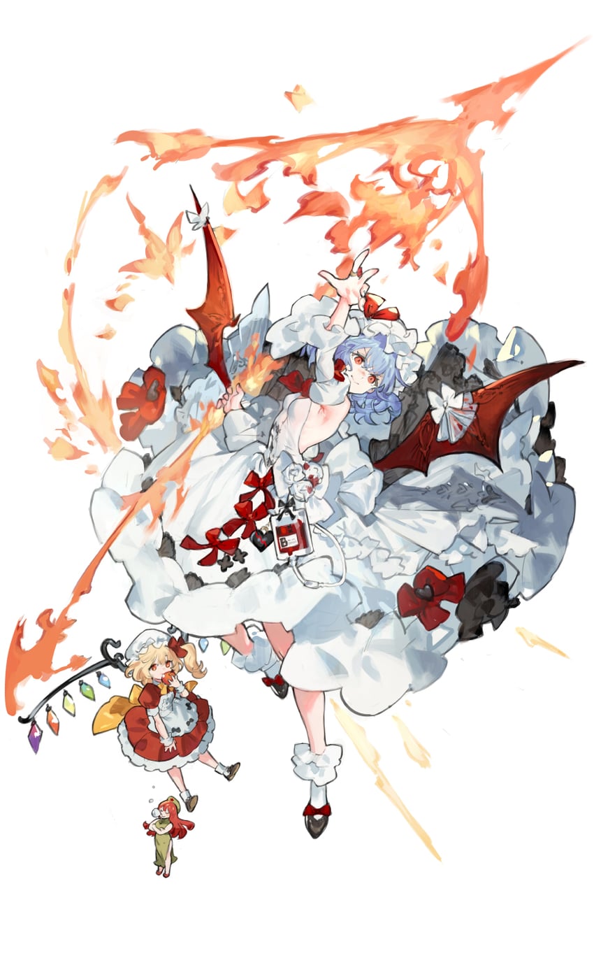 remilia scarlet, flandre scarlet, and hong meiling (touhou) drawn by starshadowmagician