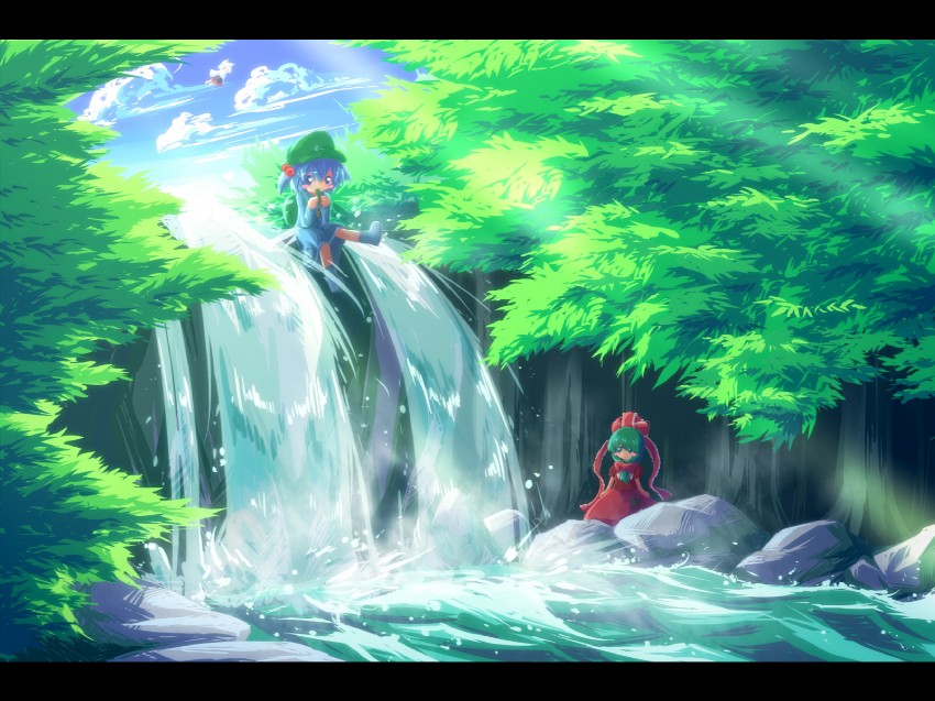 inubashiri momiji, kawashiro nitori, and kagiyama hina (touhou) drawn by ayakashi_(monkeypanch)