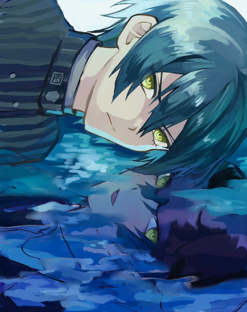 saihara shuichi (danganronpa and 1 more) drawn by chi_gaya