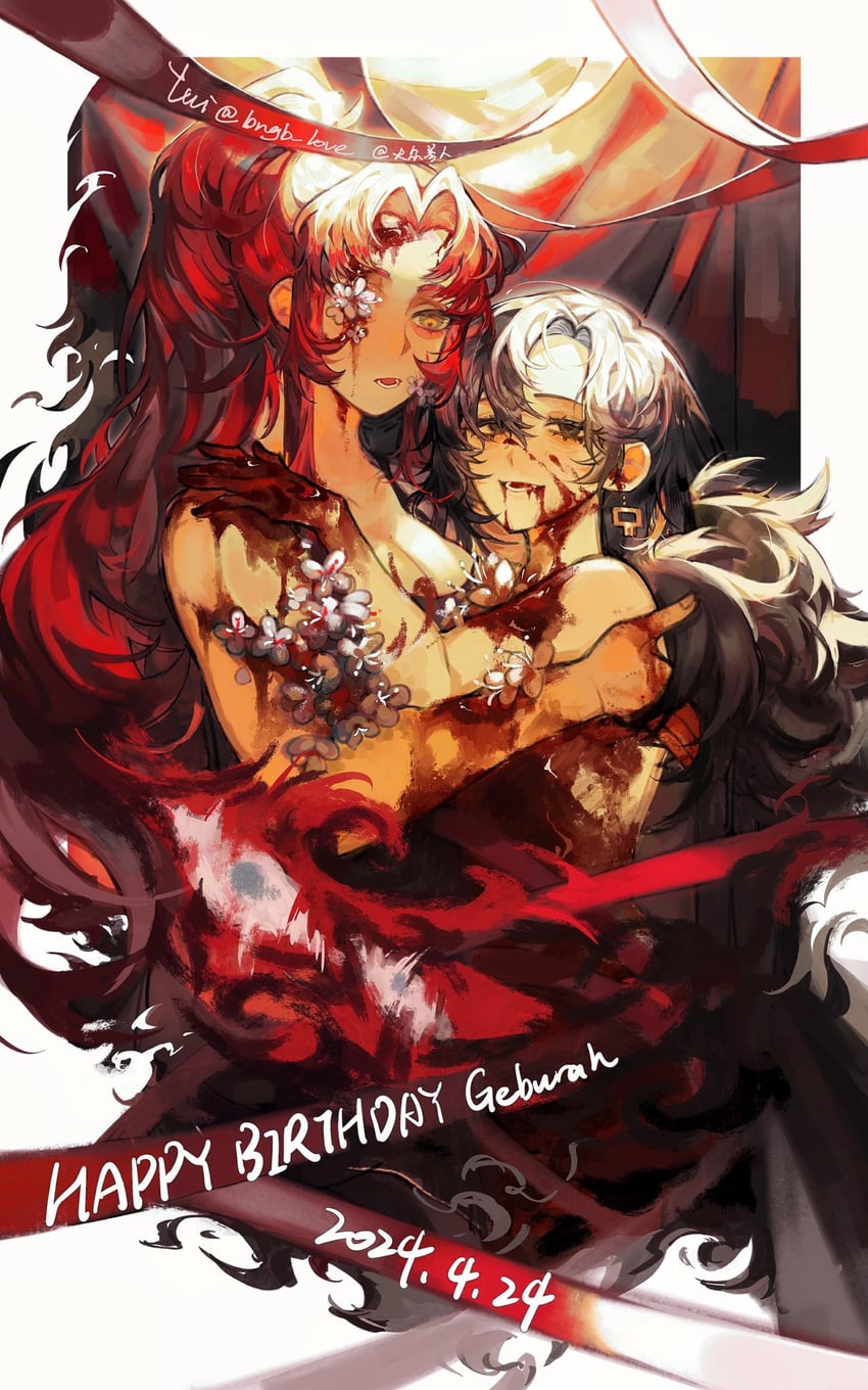 binah and gebura (project moon and 2 more) drawn by bngb_love