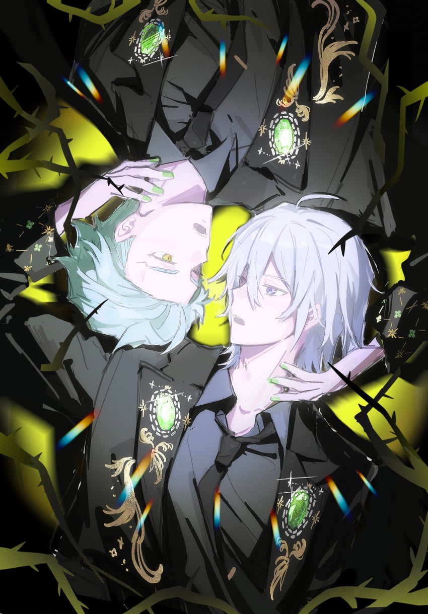 silver vanrouge and sebek zigvolt (twisted wonderland) drawn by salttt_twst