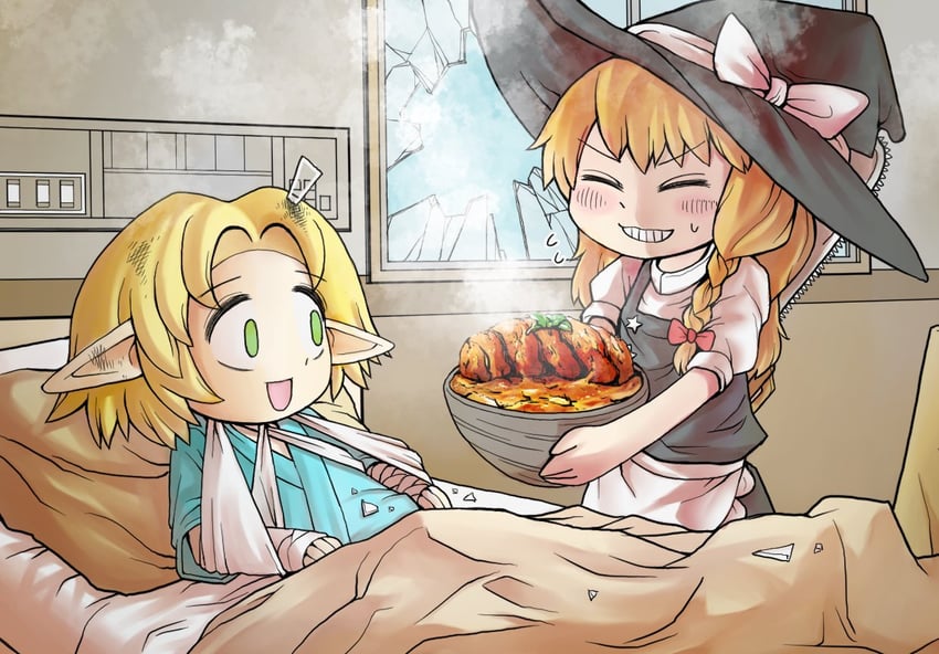 kirisame marisa, mizuhashi parsee, suzu, and joker (touhou and 1 more) drawn by drddrddo