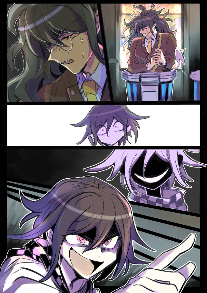 oma kokichi and gokuhara gonta (danganronpa and 1 more) drawn by kumakoro_(tetsupag)