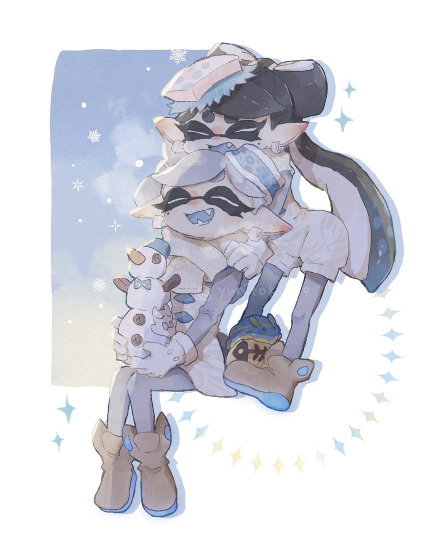 callie and marie (splatoon and 1 more) drawn by yuritokemo