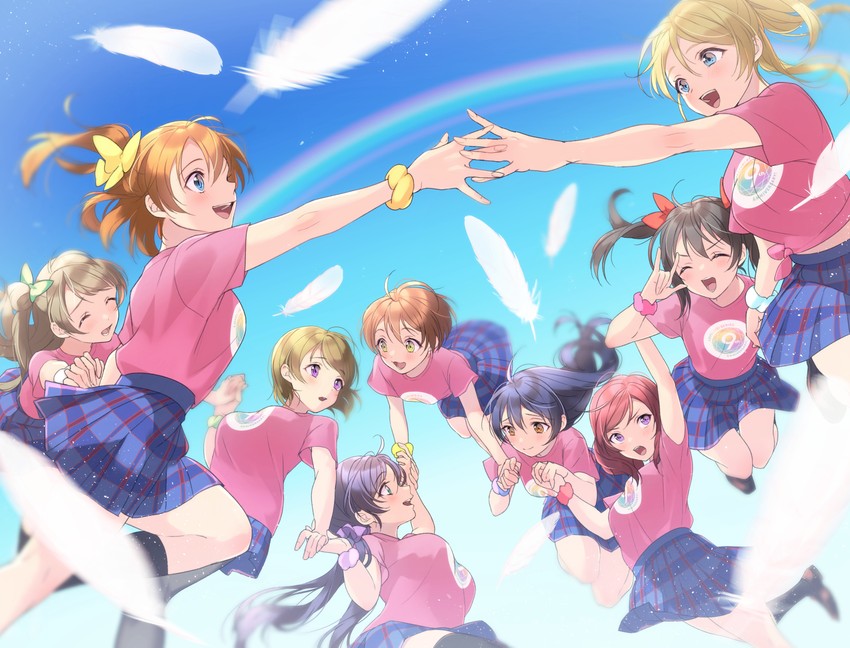 nishikino maki, tojo nozomi, sonoda umi, yazawa nico, ayase eli, and 4 more (love live! and 1 more) drawn by kate_iwana