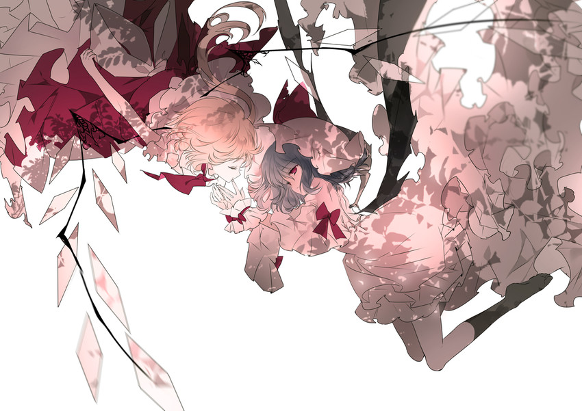 remilia scarlet and flandre scarlet (touhou) drawn by cierra_(ra-bit)
