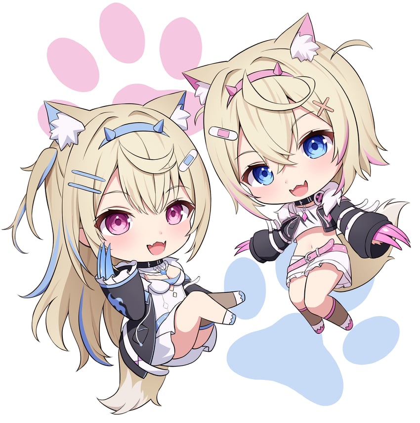 fuwawa abyssgard and mococo abyssgard (hololive and 1 more) drawn by kag_tsukimi