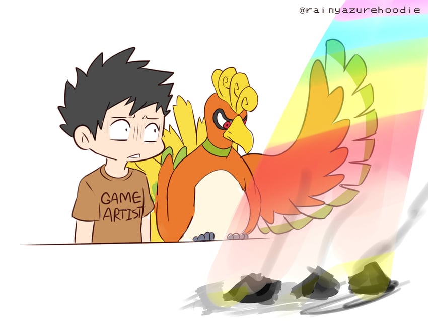 ho-oh (original and 2 more) drawn by rainyazurehoodie
