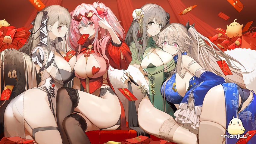 manjuu, bremerton, formidable, anchorage, and charybdis (azur lane) drawn by souji_hougu