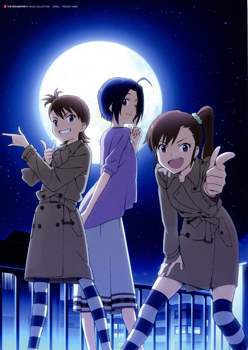 miura azusa, futami mami, and futami ami (idolmaster) drawn by takata_akira