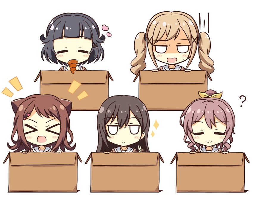 ichigaya arisa, toyama kasumi, hanazono tae, yamabuki saya, and ushigome rimi (bang dream!) drawn by teen_(teen629)