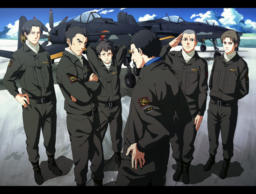 chijiwa takeo, hasami shin'ichi, midou nagaomi, sugino heisuke, kannonji hideaki, and 1 more (hikuushi series and 1 more) drawn by natuichi-7212