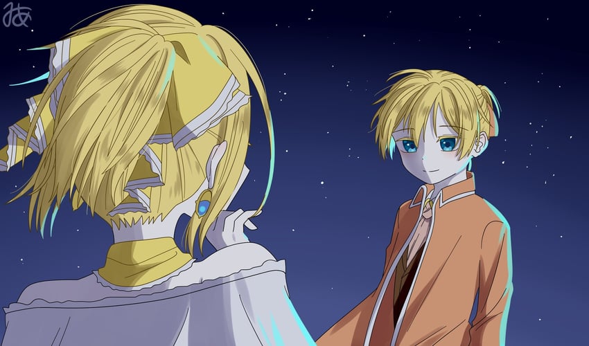 kagamine rin, kagamine len, riliane lucifen d'autriche, and allen avadonia (vocaloid and 3 more) drawn by 5mime5