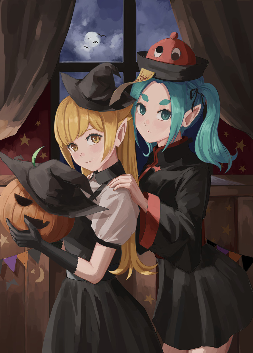 oshino shinobu and ononoki yotsugi (monogatari and 1 more) drawn by nemo_ringo