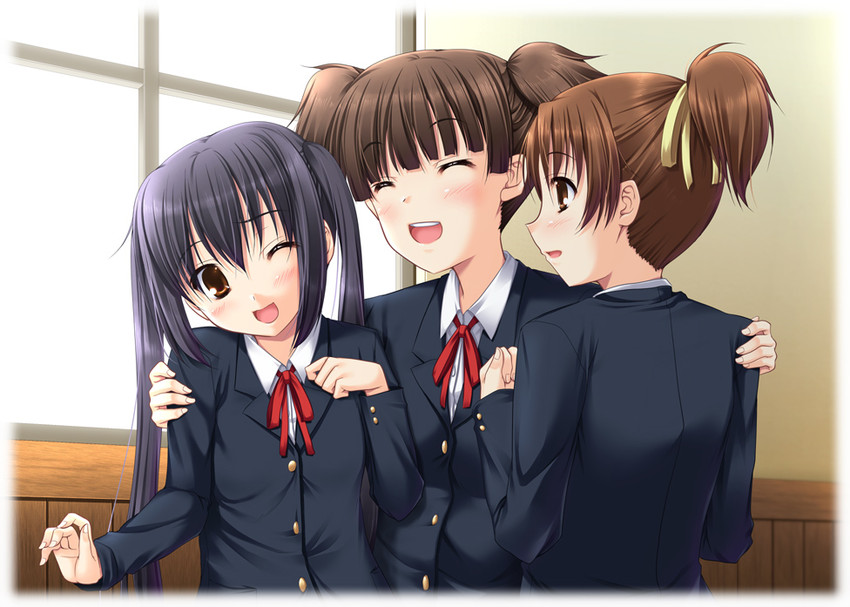 nakano azusa, hirasawa ui, and suzuki jun (k-on!) drawn by miyai_sen