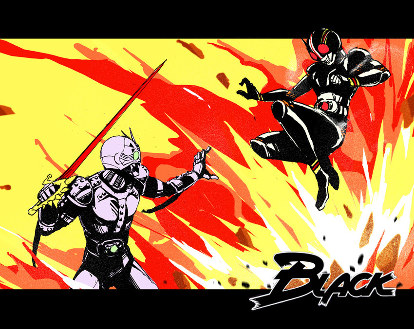 kamen rider black and shadow moon (kamen rider and 1 more) drawn by chu-song
