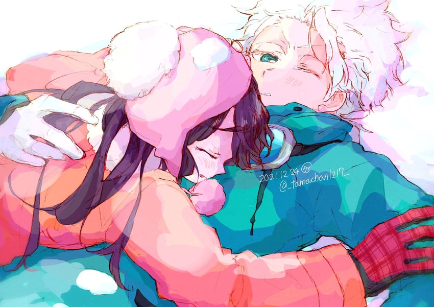hitsugaya toushirou and hinamori momo (bleach) drawn by tama-chan_(momomomijisakura)