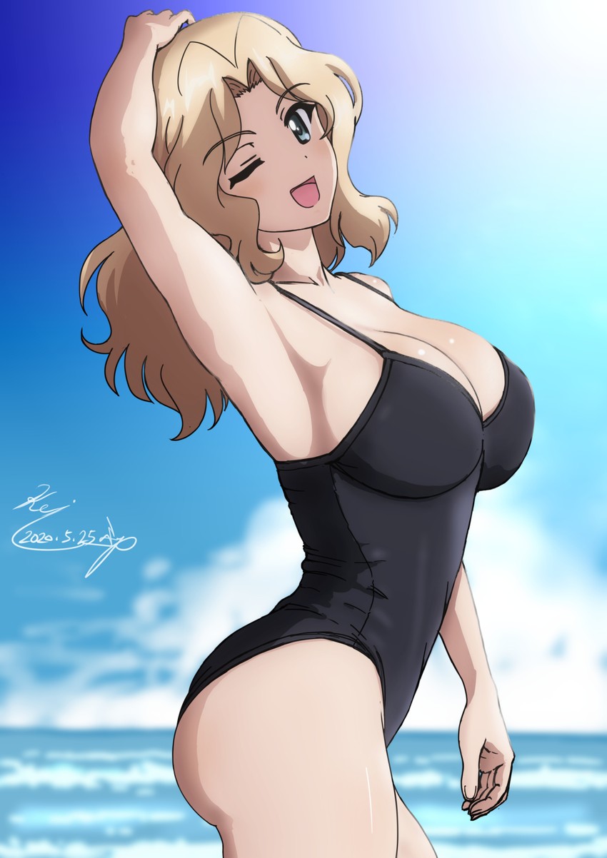 kay (girls und panzer) drawn by bukkuri
