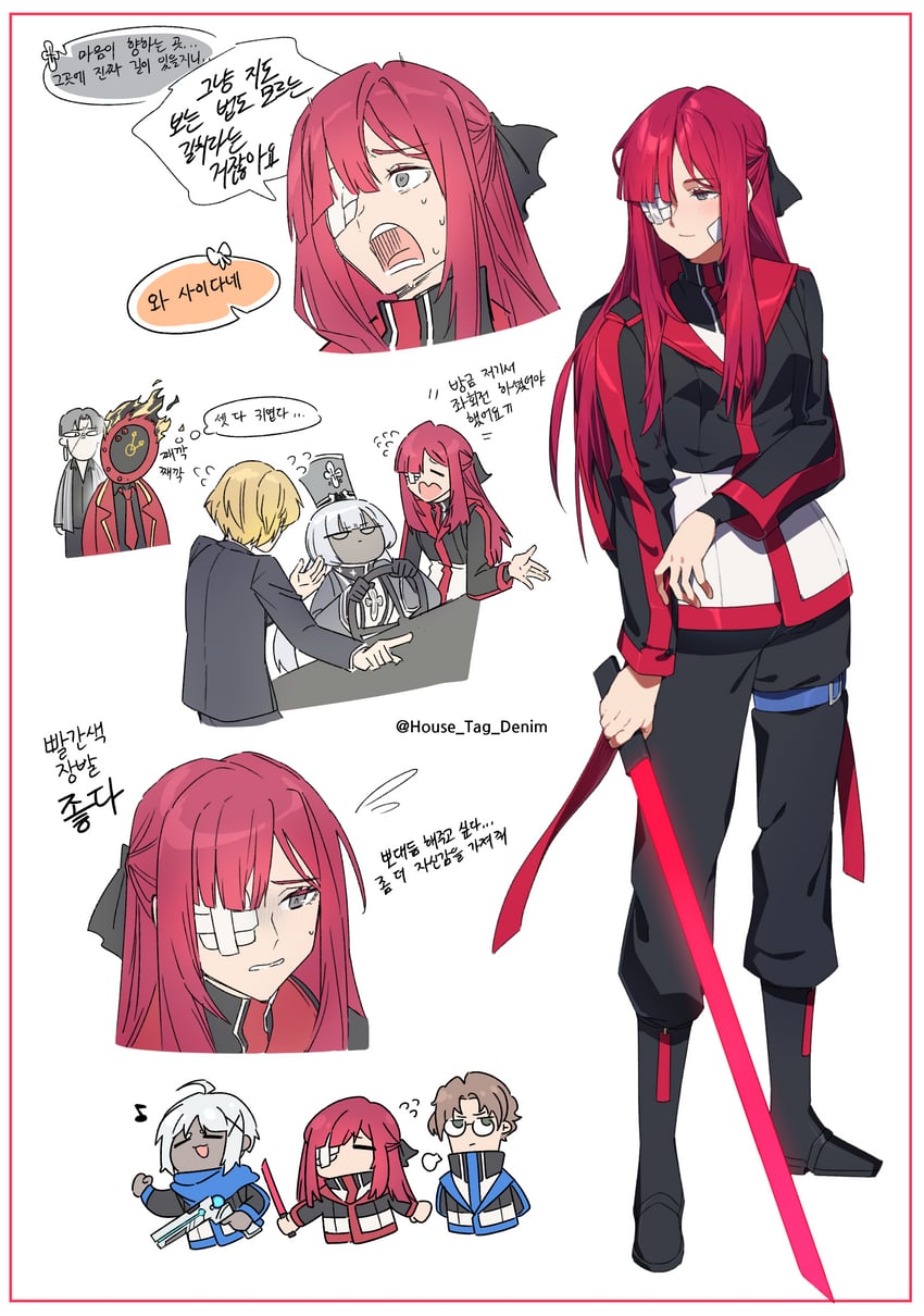 sinclair, dante, yuri, vergilius, charon, and 2 more (project moon and 1 more) drawn by house_tag_denim