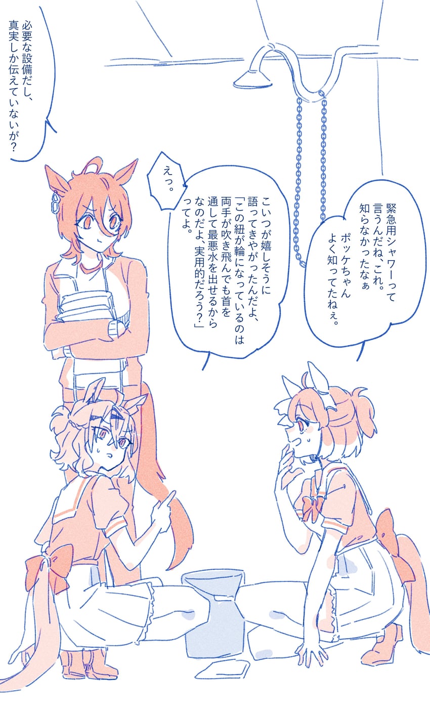 agnes tachyon, jungle pocket, and dantsu flame (umamusume) drawn by seila_rei