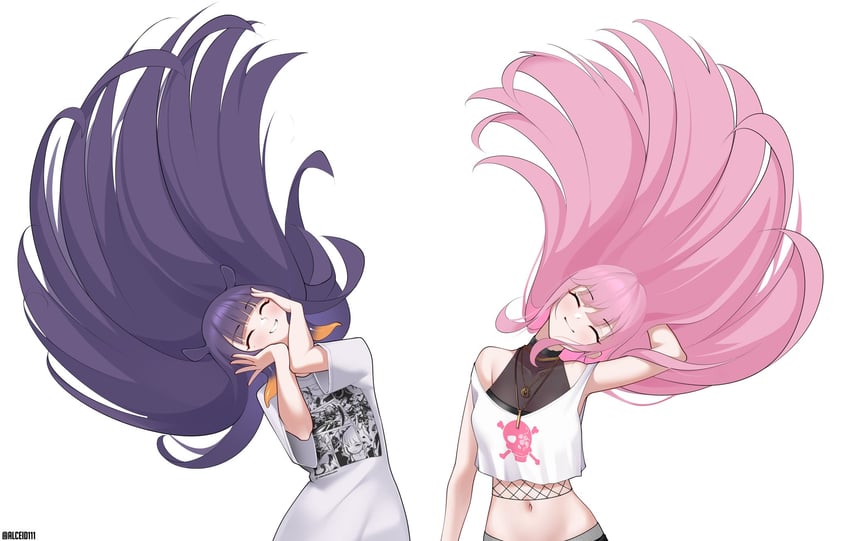 mori calliope and ninomae ina'nis (hololive and 1 more) drawn by alceid