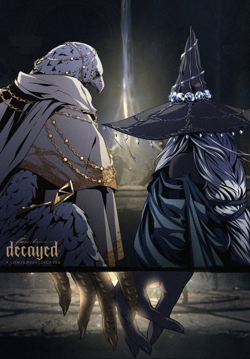 recluse and guardian (elden ring and 1 more) drawn by knightdecayed