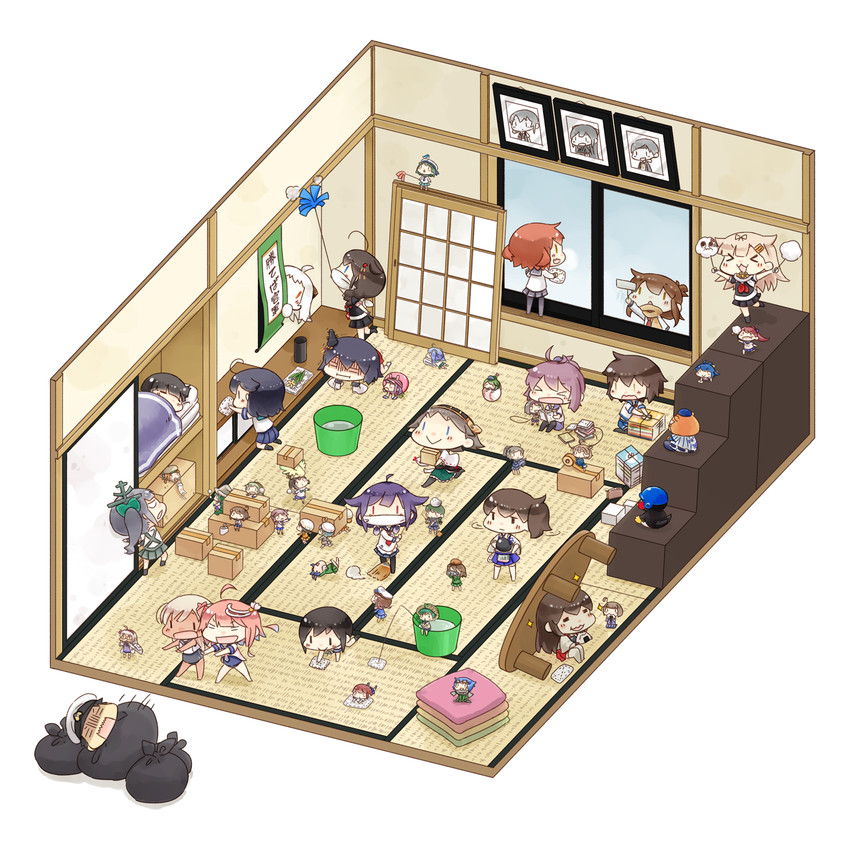 admiral, kaga, shigure, inazuma, akagi, and 45 more (kantai collection and 1 more) drawn by hinata_yuu