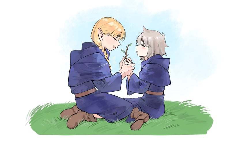 marcille donato and falin touden (dungeon meshi) drawn by knightym22