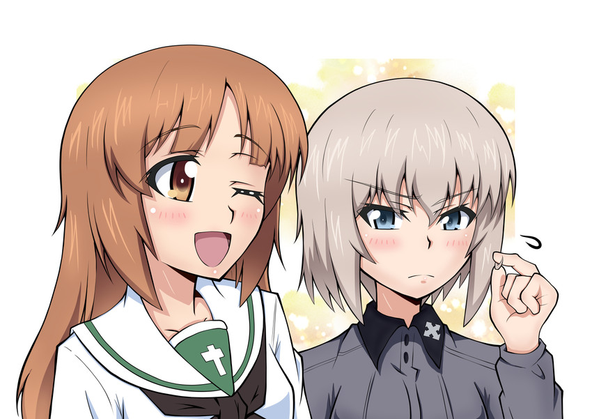 nishizumi miho and itsumi erika (girls und panzer) drawn by heiden