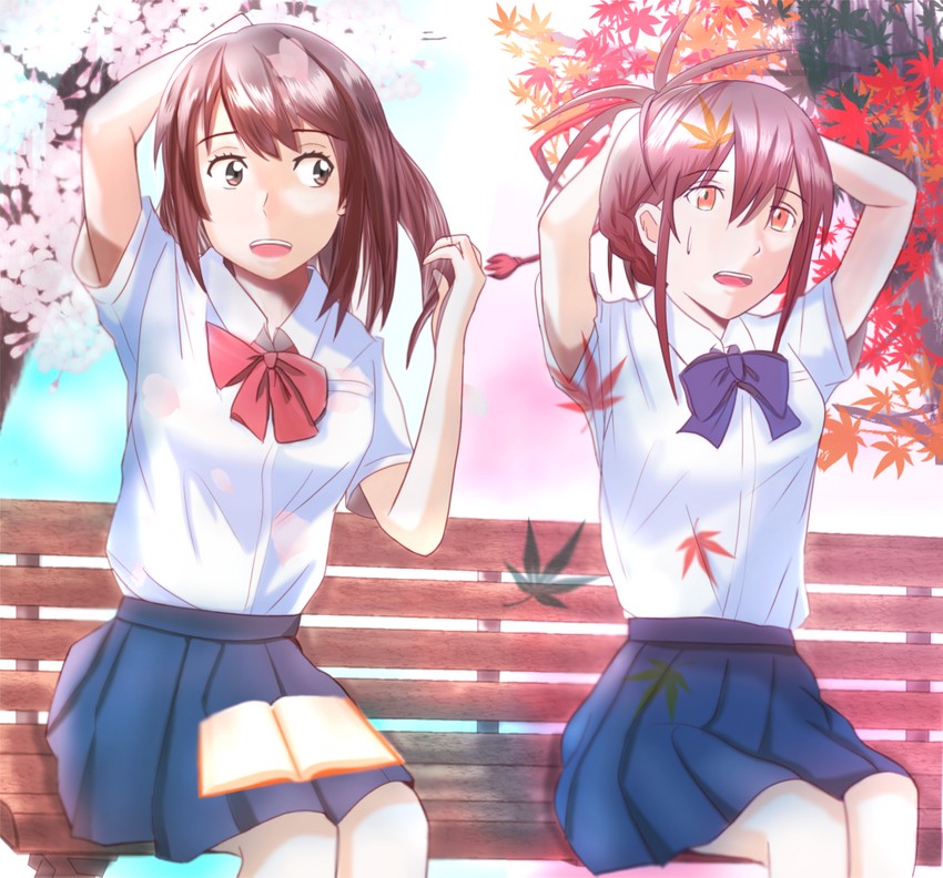 miyamizu mitsuha and yamauchi sakura (kimi no na wa. and 1 more) drawn by shoya_(yama1979)