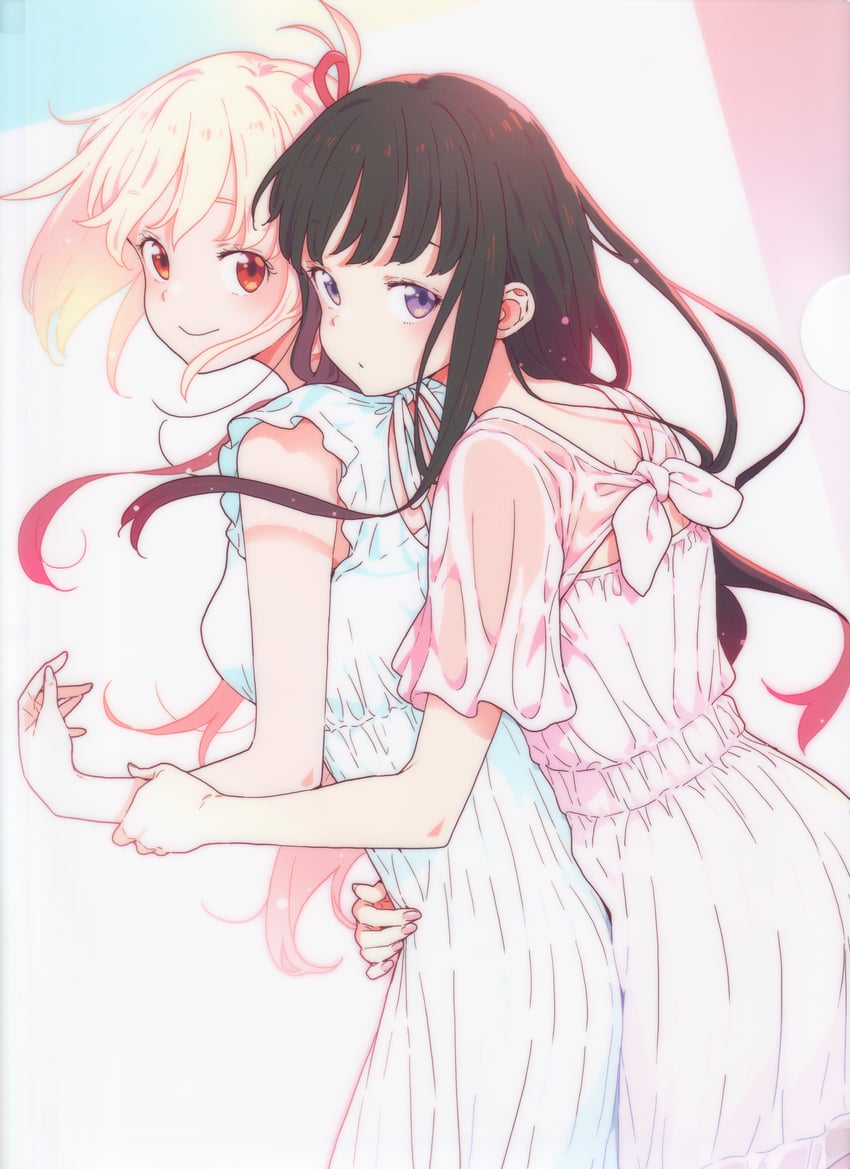 nishikigi chisato and inoue takina (lycoris recoil) drawn by imigimuru