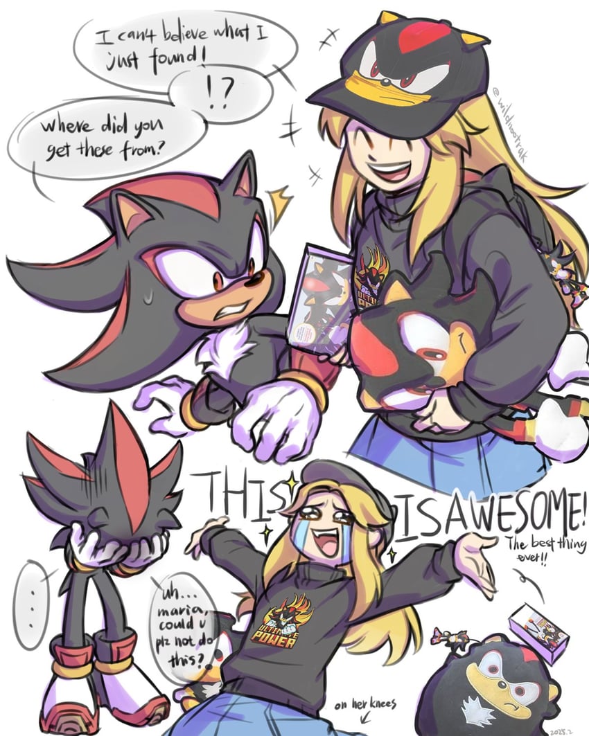 shadow the hedgehog and maria robotnik (sonic and 1 more) drawn by wildnootrak
