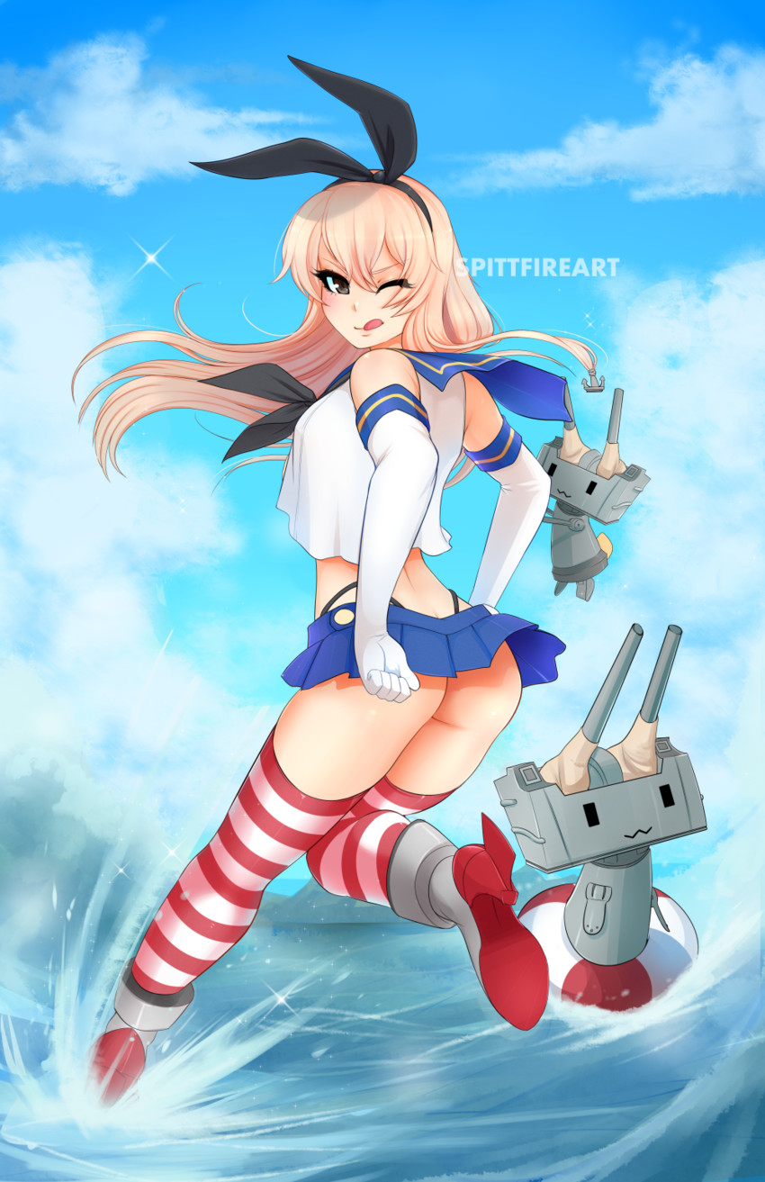 shimakaze and rensouhou-chan (kantai collection) drawn by amanda_evelyn_earl