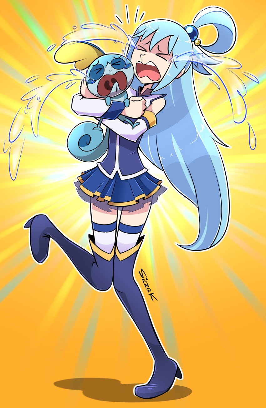 aqua and sobble (pokemon and 1 more) drawn by siczak