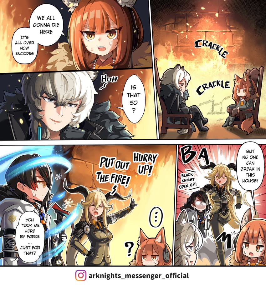 silverash, degenbrecher, gnosis, and ratatos browntail (arknights) drawn by hm_(hmongt)