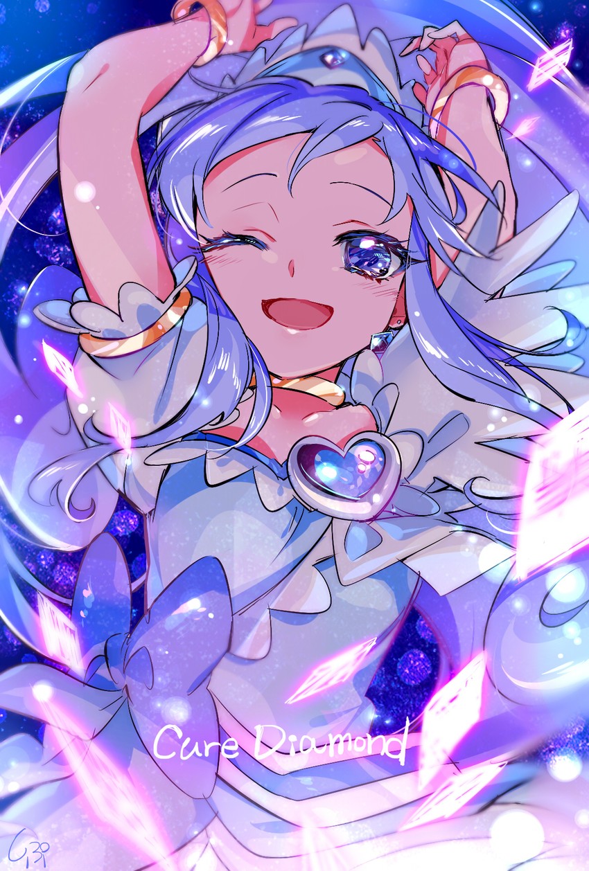 hishikawa rikka and cure diamond (precure and 1 more) drawn by shipu_(gassyumaron)
