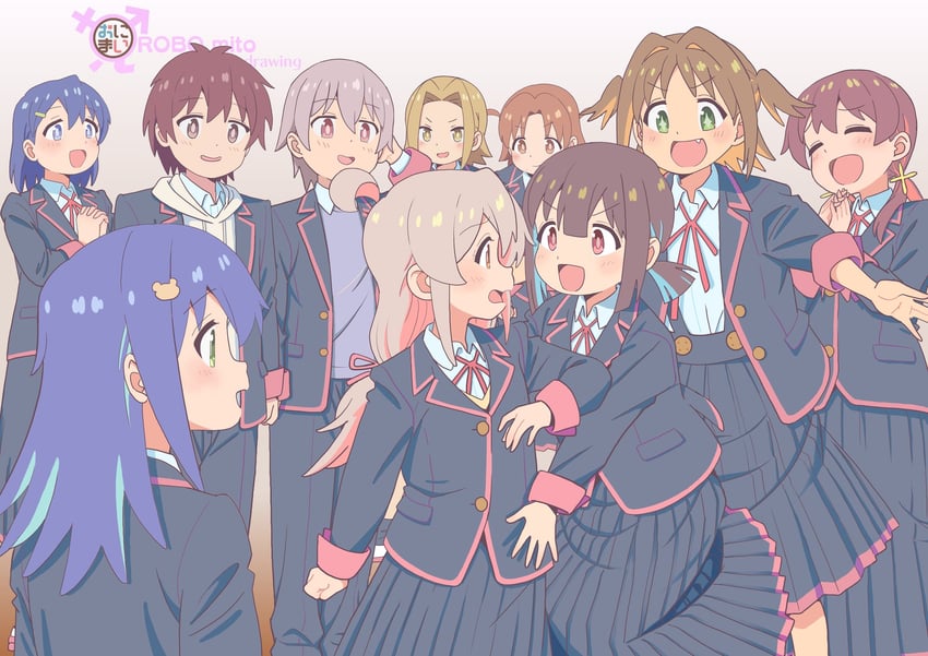 oyama mahiro, hozuki momiji, oka asahi, murosaki miyo, tenkawa nayuta, and 5 more (onii-chan wa oshimai!) drawn by robomito