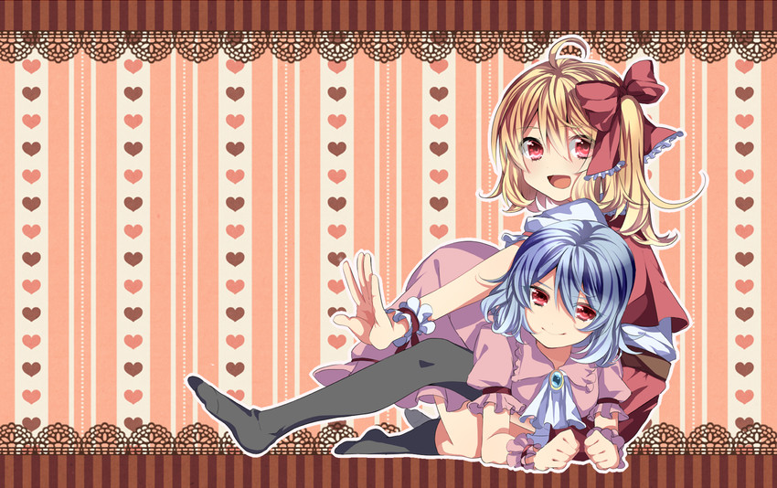 remilia scarlet and flandre scarlet (touhou) drawn by masashi_yoshino