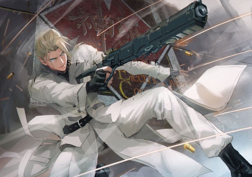 rufus shinra (final fantasy and 2 more) drawn by spykeee