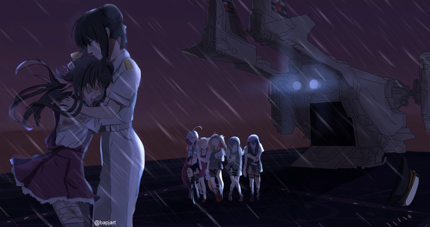 female admiral, naganami, kagerou, kuroshio, kawakaze, and 1 more (kantai collection and 2 more) drawn by beta_(joutarou)
