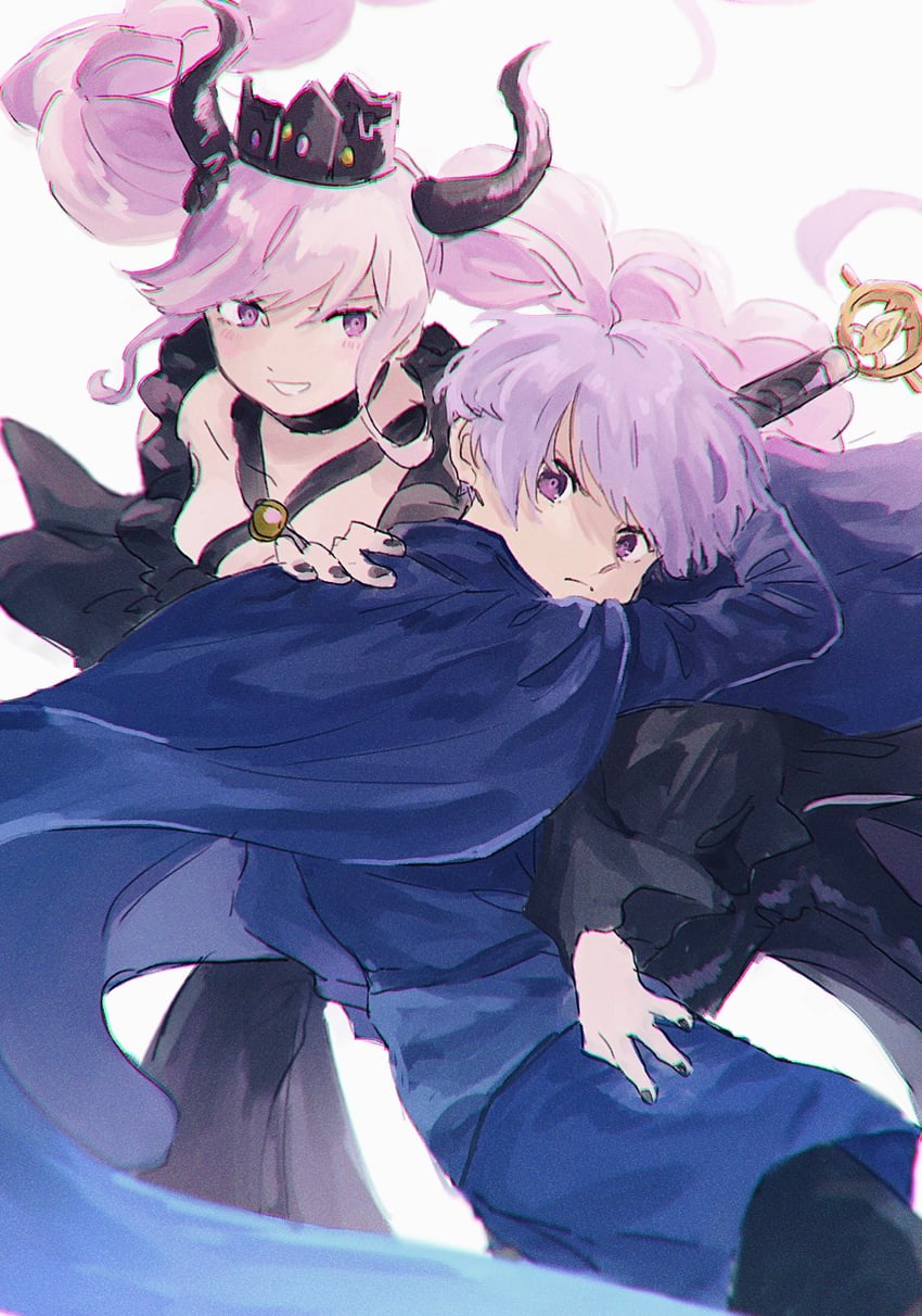 shinigami and yuma kokohead (master detective archives: rain code) drawn by macha_(macha3635toa)