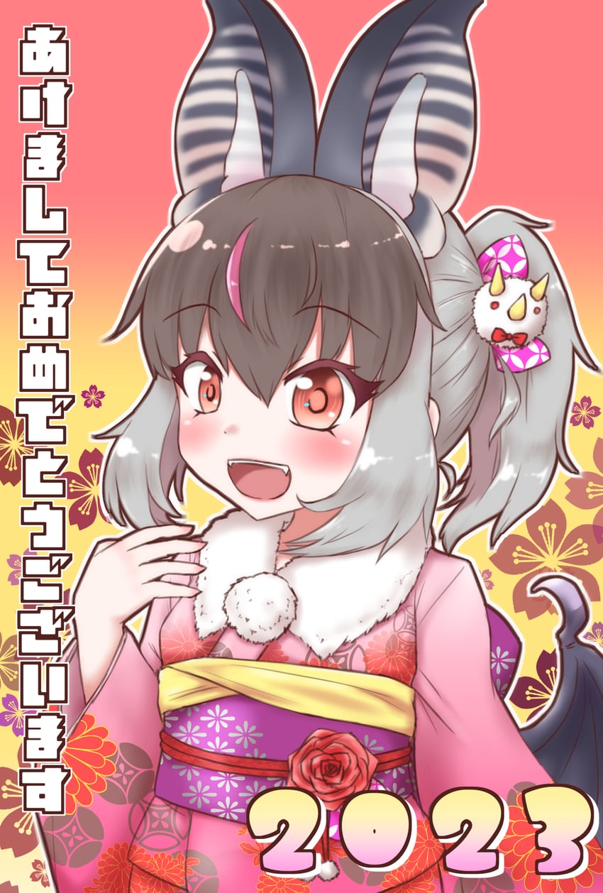 brown long-eared bat (kemono friends and 1 more) drawn by mabuta_(mbt)