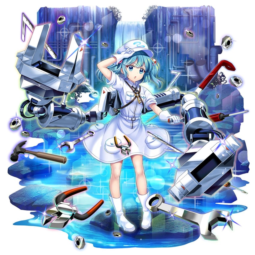 kawashiro nitori (touhou and 1 more) drawn by rotte_(1109)